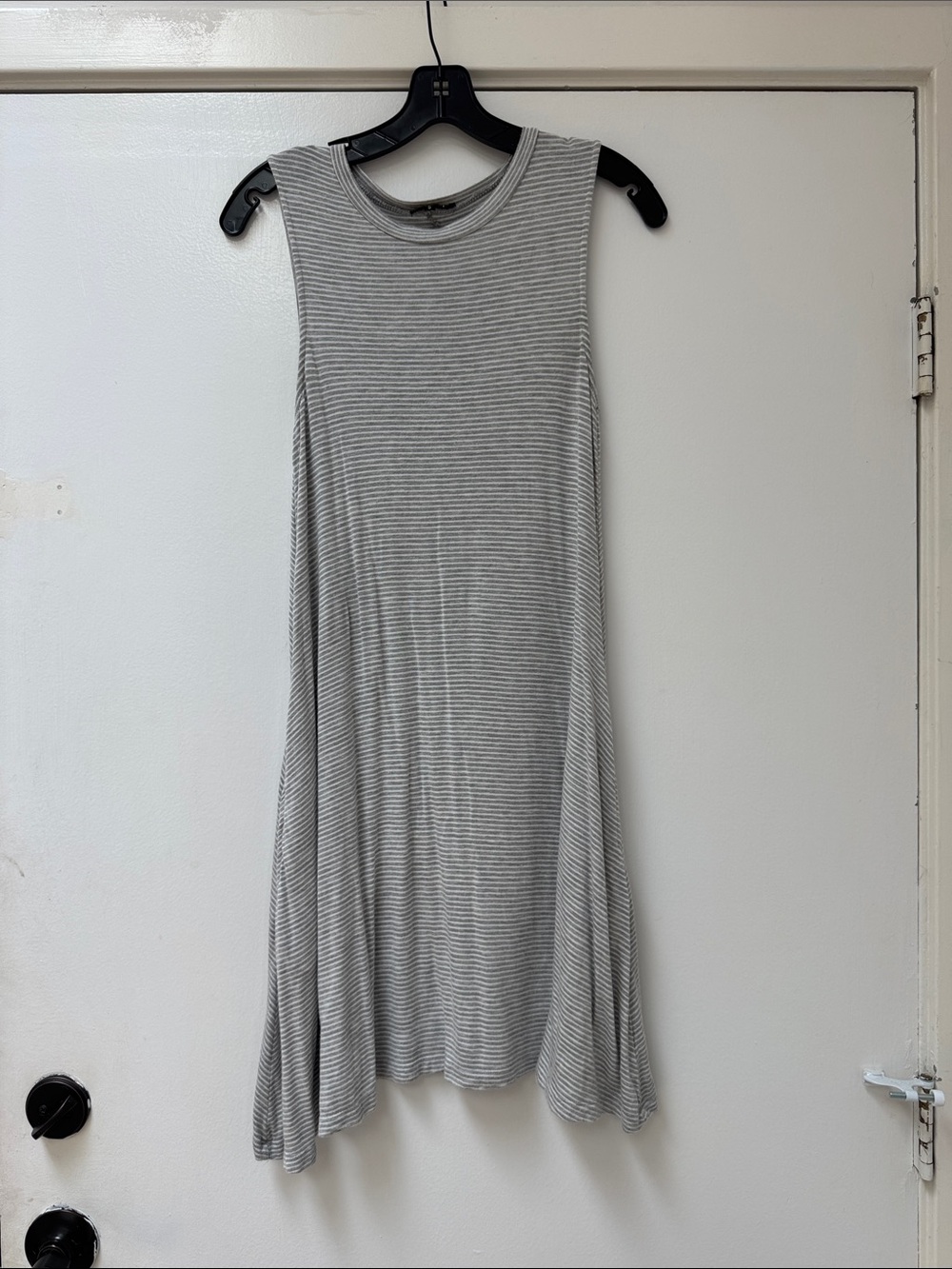 LaClass Grey & White Striped Sleeveless Dress